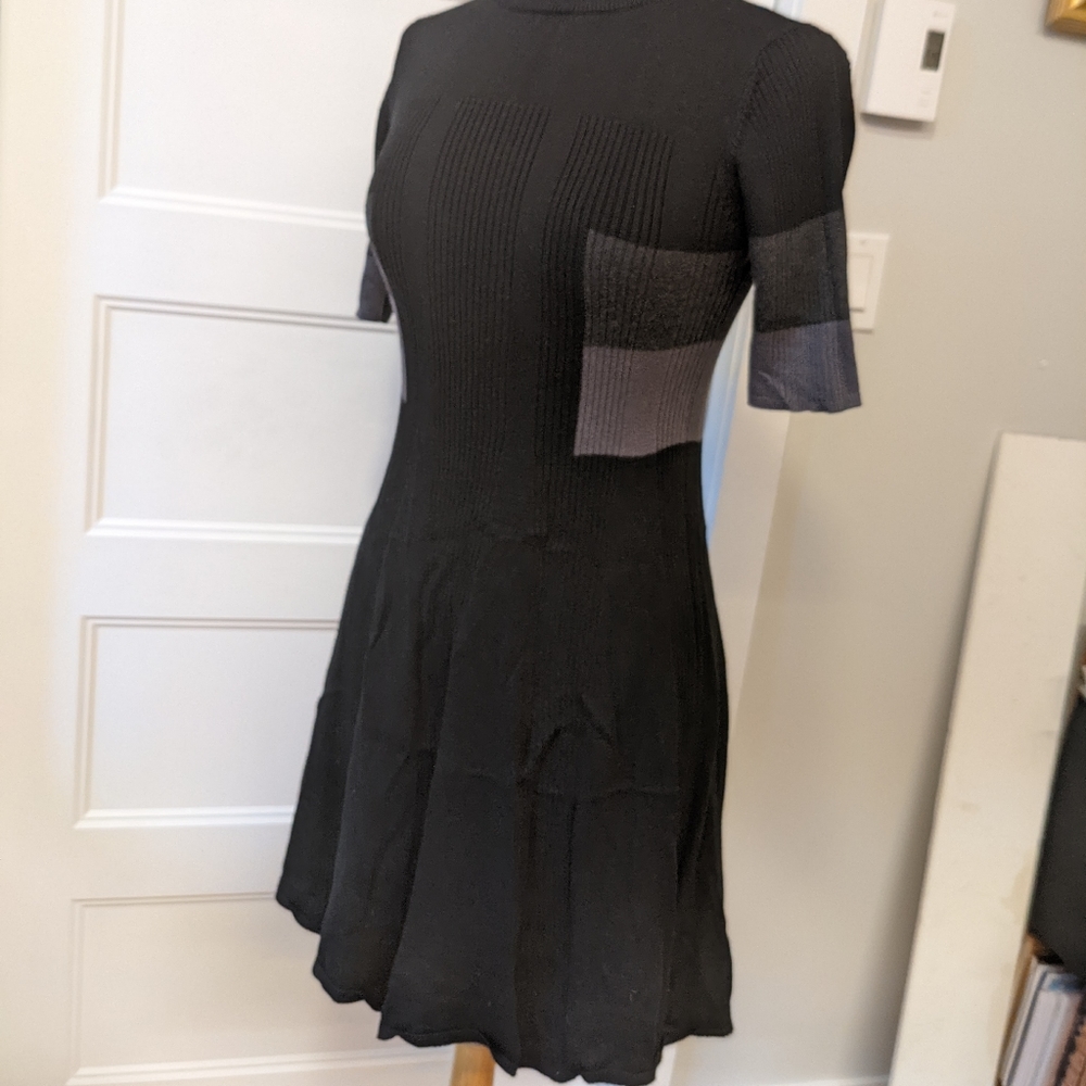 Adriana papell mock neck sweater dress